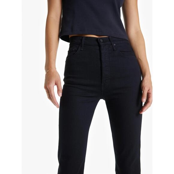 Mother The Tripper Jeans Size 24 Not Guilty Black High Rise Crop Flare - Picture 4 of 15